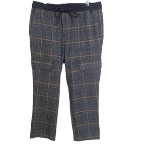 Pacsun Women Slim Stretch Cropped Ankle Cargo Pants Size Medium Gray Plaid